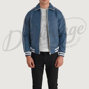 แจ็คเก็ตบอมเบอร์หนังสีน้ำตาลแบบสั่งทำพิเศษสำหรับผู้ชาย ทรงเข้ารูป ซิปหน้า ขายส่ง เสื้อแจ็คเก็ตหนังแท้ เสื้อผ้าลำลองแนวสปอร์ต - Product Image 6