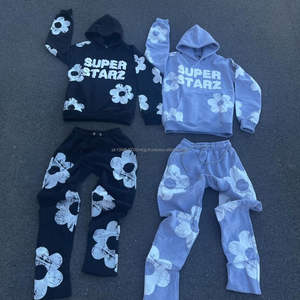 ชุดวอร์มผ้าฝ้าย100% โอเวอร์ไซส์สำหรับผู้ชายชุดวอร์มผ้าเทอร์รี่ทรงโอเวอร์ไซส์ชุดวอร์มและเสื้อฮู้ดกางเกงแบบสั่งทำ - Product Image 2