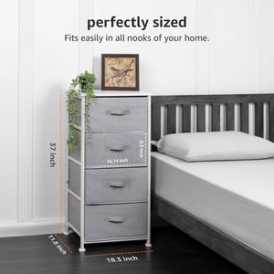 Basics Fabric <b>4</b> <b>Drawer</b> <b>Storage</b> Organizer | Closet <b>Storage</b> Unit with Metal Frame White Finish - Product Image 6