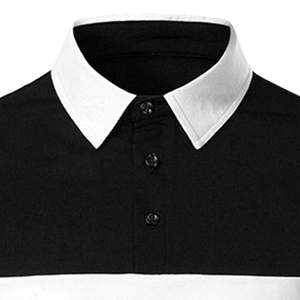 Men's Color Blocked Short Sleeve <b>Polo</b> <b>Shirt</b> Knitted Regular Fit Casual Solid Design Red White <b>Black</b> - Product Image 4