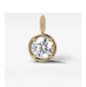 Colgante Minimalista de Moissanita con Forma de Gota de Agua Radiante Ovalada de 4 CT, Chapado en Oro sobre Plata de Ley 925, Bisel Negro, Personalizado para Fiestas - Product Image 1