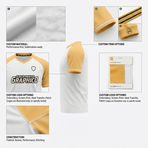 เสื้อคริกเก็ตผู้ชายแบบสั่งทำ ผ้าคอตตอนเจอร์ซีย์ ระบายอากาศได้ดี น้ำหนัก 200 กรัม แขนสั้น พิมพ์ลายสัตว์ด้วยระบบดิจิทัล สไตล์สปอร์ต สำหรับทีม - Product Image 5