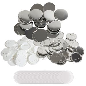 Set di Componenti Fai-da-te per Badge a Bottone, 200 Set, 3 Pollici (75mm), con Chiusura a Spilla, Materiali per Artigianato, Include Bottone in Metallo/Plastica, Base Trasparente - Product Image 1