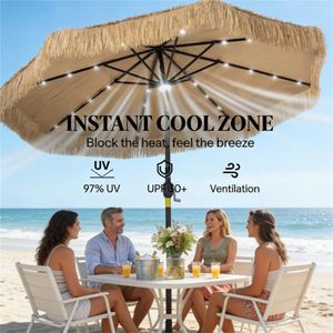 Ombrellone da Terrazzo Color Kaki Senza Base per Esterni - Product Image 3