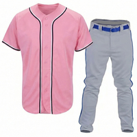 Uniforme de baseball 100% polyester, tissu respirant, léger, coupe confortable, uniforme de baseball unisexe, idéal pour les vêtements de sport
