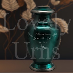 Urnes funéraires turquoise brillantes en gros, 3 tailles, pour adultes, taille moyenne, conteneur commémoratif pour cendres. - Product Image 2