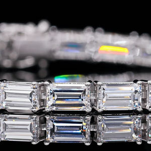 AMBER JEWELS T-570 สร้อยข้อมือเทนนิสเพชรทรงเรเดียนท์คัท ชุบทอง 14K สำหรับทุกเพศ สไตล์ฮิปฮอป ลายเรขาคณิต เหมาะสำหรับใส่ทุกวัน IGI - Product Image 1