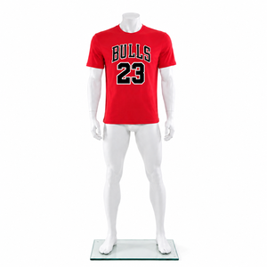 T-shirt graphique rouge 23 pour hommes avec nom personnalisé – T-shirt de sport à manches courtes et col rond - Product Image 2