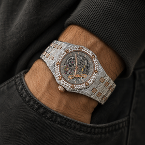 Luxury Fully Iced Out <b>Watch</b> <b>Diamond</b> Studded Quartz <b>Watch</b> Mens Stainless Steel <b>Watch</b> Hip Hop Bling Waterproof Calendar Clock - Product Image 4