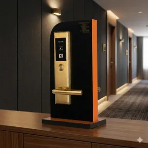 Serrure de porte d'hôtel intelligente TES 705SSB Gold RFID, système de contrôle d'accès sécurisé par clé mobile pour hôtels, complexes hôteliers et chambres d'hôtes - Product Image 5
