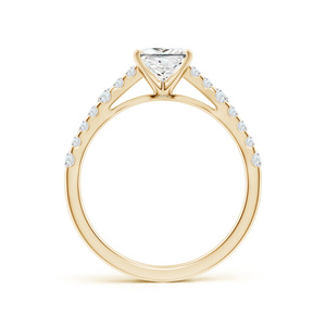 Anillo de Compromiso con Diamante Corte Princesa, Certificado IGI, Diamante Cultivado en Laboratorio, Banda de Oro Amarillo de 10K, 14K, 18K, Oro 925, Plata 935 - Product Image 4