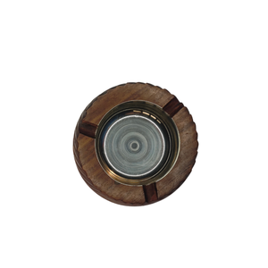 Cendrier de table rond en bois naturel de qualité supérieure pour salon, balcon et voiture, aspect vintage, bois brun - Product Image 4