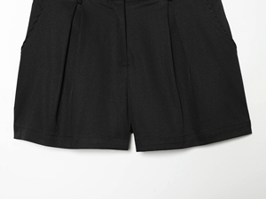Pleated <b>Skorts</b> With Belt Solid Color And Dot Pattern Casual Summer <b>Women's</b> Shorts Mid Waist Regular Fit Breathable Polyester - Product Image 2