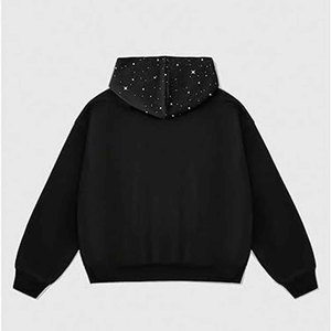 Sweat-shirt à capuche rose surdimensionné, brodé, motif uni, 100% coton biologique, respirant, unisexe, décontracté, pour l'automne - Product Image 4