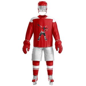 Seragam Jersey Hoki Es Berkualitas Tinggi dengan Logo Tim Olahraga Custom, Cetak Sublimasi, 100% Poliester - Product Image 1