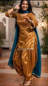 Robe Anarkali Punjabi de Boutique, Vêtements Indiens et Pakistanais, Tenue Personnalisée 3 Pièces Brodée pour Mariage et Fêtes - Product Image 3