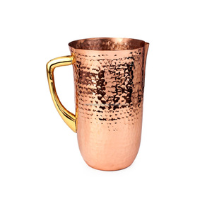 Elegant hammered <b>copper</b> <b>jug</b> with traditional Indian design for health-conscious drinkware enthusiasts - Product Image 3
