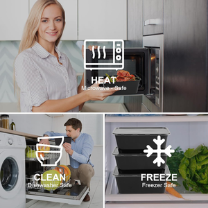 Contenedor Industrial para Preparación de Comidas, Recipiente Reutilizable de Plástico para Almacenamiento de Alimentos, Tapas de Grosor Personalizado, Apto para Microondas y Congelador, para Fideos y Gelatina - Product Image 3