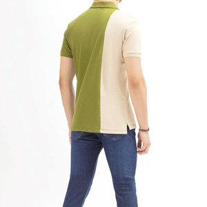 Chemise décontractée tricotée à manches courtes pour homme en coton/élasthanne anti-plis avec logo frontal et poche, coloris moutarde, noir, gris, fabriquée au Pakistan - Product Image 4