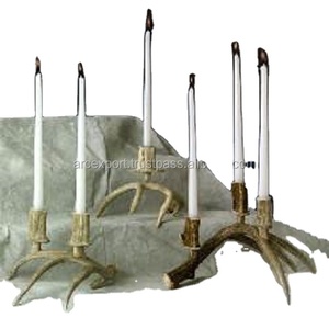 Porte-bougie en métal de couleur or avec motif de bois de cerf, décoration de luxe, moderne, vente en gros, porte-bougie et support de la meilleure qualité - Product Image 1