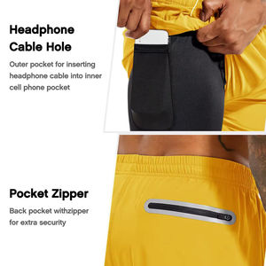 Shorts de sport pour hommes personnalisés, design tendance, tissu respirant en spandex/polyester écologique, anti-UV, séchage rapide - Product Image 5