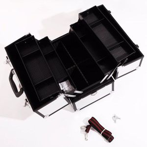 SM 2083 Silver Aluminum Alloy Train <b>Case</b> for <b>Makeup</b> & Jewelry Organizer - Product Image 2