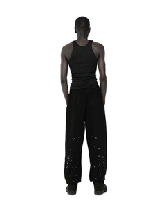 Custom Logo Sweatpants Men Elastic Waist <b>Sequined</b> Casual Joggers Summer Lightweight Canvas Skinny Fit Printed Right Leg - Product Image 2