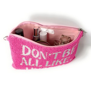 Beaded Quote Coin <b>Purse</b> Zipper Multicolor Statement Funny Text Custom Size Trendy Girls Handmade Clutch Motivational Gift - Product Image 3