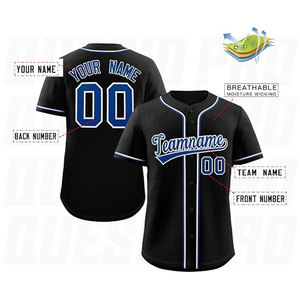 Maillots de baseball pour hommes sur mesure, respirants, 100% polyester, vêtements de sport, chemises de baseball à boutons sur le devant, impression par sublimation - Product Image 4