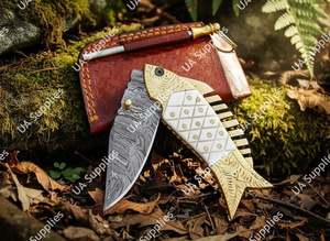 Couteau de poche pliant professionnel en acier Damas 58 HRC, personnalisable, pour camping, pêche et chasse, support OEM/ODM direct usine, EDC - Product Image 2