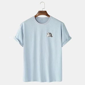 Camiseta de Algodón para Hombre, Estilo Nuevo, Cuello Redondo, Manga Corta, Informal, Lisa, de Primera Calidad, Suave y Cómoda - Product Image 6