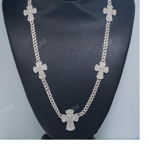 8MM 22" Trendy 925 Sterling Silver Cuban Link <b>Chain</b> Hip-Hop Style Unisex Wide Moissanite Wedding Necklace - Product Image 4