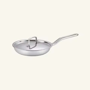 Poêle à frire en acier inoxydable best-seller avec couvercle plat en acier inoxydable et poignée auxiliaire latérale, poêle à sauter profonde, ustensile de cuisson - Product Image 2