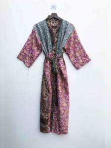 Kimono de Seda con Parches de Estilo Indio, Elegante y Lujoso para Mujer, Túnica de Verano para Festivales, Ropa de Dormir, Transpirable, de Secado Rápido, con Cuello en V - Product Image 2