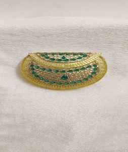 Elegante mini bolso clutch con adornos Kundan, ideal para bodas, bolso de mano metálico. - Product Image 4