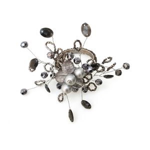 Anillos de Servilleta de Hierro con Diseño de Flores de Lujo, Hechos a Mano con Cuentas de Cristal |   Decoración de Mesa para Bodas y Fiestas, Porta Servilletas Elegante para Mesa de Comedor - Product Image 2