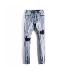 Men's Straight Casual <b>Denim</b> Pants 100% Breathable Eco-Friendly Lightweight <b>Material</b> Solid Color Pattern Elastic Waist Closure - Product Image 1