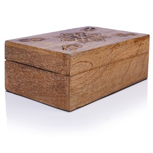 Handcrafted Wooden Storage <b>Box</b> with Hinged Lid Decorative <b>Keepsake</b> Organizer for Jewelry Gifts and Home Decor - Product Image 3