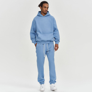 Unisex XXL Custom Print Heavyweight Plus Size <b>Tracksuit</b> Set Breathable Sweatpants Hoodie Logo Eco-Friendly 100% Cotton Summer - Product Image 3