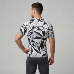 Custom Compression Fitness Shirt Men Half Sleeve Gym Training Running Athletic Performance Sportswear - Product Image 2