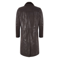 Manteau long en cuir de vache véritable pour homme avec col en fourrure amovible, manteau d'hiver en cuir de qualité supérieure, fabricant ODM sur mesure