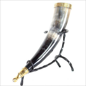 <b>Large</b> Capacity Viking Drinking Horn Mug Polished Brass Rim Natural Buffalo Horn Handmade Vintage Style Craft <b>Cup</b> Wholesale - Product Image 5