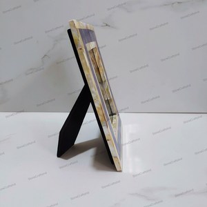 Handmade Resin Inlay <b>Photo</b> <b>Frame</b> with Mother Pearl Blue Decorative Tabletop <b>Frame</b> Portable Modern Design for Home Wedding Gift - Product Image 3