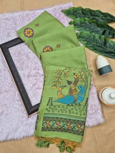Sari en lin de créateur indien, dernière collection exclusive, pour mariages et fêtes, avec chemisier Butties, pour femmes et jeunes filles - Product Image 3