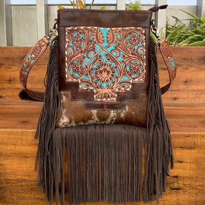 กระเป๋าสะพายพาดลำตัวหนังงานฝีมือสุดหรูสำหรับผู้หญิงกระเป๋าสะพายข้างหนังวัวแบบซ่อน - Product Image 4