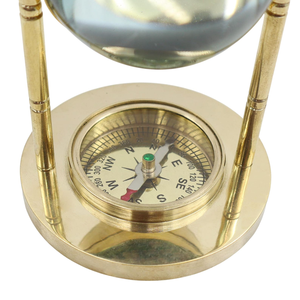 Horloge de bureau nautique en laiton antique de qualité supérieure avec boussole, horloge maritime vintage, horloge décorative de table pour cadeau et décoration de la maison - Product Image 2