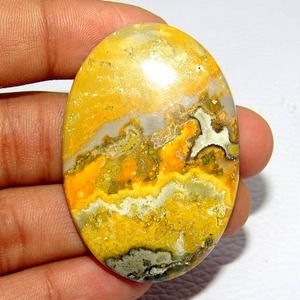 Pierre précieuse naturelle en jaspe abeille, forme ovale lisse, cabochon, qualité exceptionnelle, prix de gros pour la fabrication de bijoux. - Product Image 1