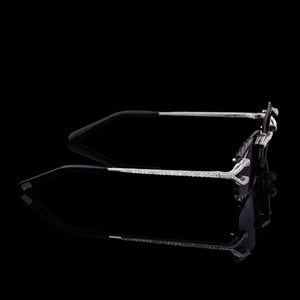 Gafas de Sol Polarizadas con Marco Cuadrado Sin Montura de Plata 925 y Moissanita, Lentes Rectangulares con Degradado Azul, Protección UV, Unisex, para Exteriores - Product Image 3