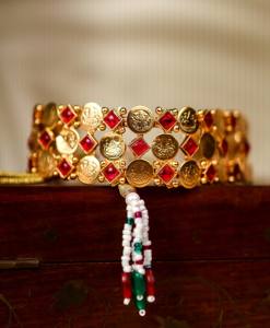 High Quality Matte Finish Copper Alloy Gold Plated Coin Choker <b>Set</b> Temple Jewelry <b>Indian</b> Ethnic Women's Wholesale Necklace <b>Sets</b> - Product Image 2