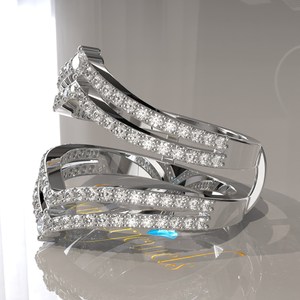 Anillo Personalizable, Anillo Envolvente Aggie, Anillo Envolvente con Diamantes, Anillo a Juego con Moissanita, Anillo de Eternidad, Banda de Eternidad con Diamantes - Product Image 4